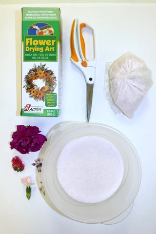 Use these supplies to create beautiful dried flower art.